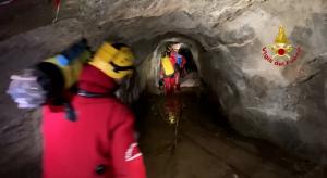 L'esercitazione - addestramento dei Vigili del fuoco nella miniera di Reigraxius a Domusnovas